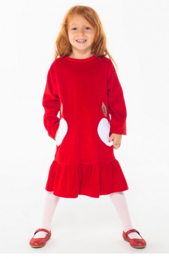 Red Children`s Dress 085.KARIŞIK