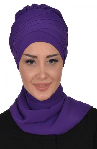 Lila Praktischer Turban 58610