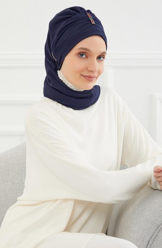 Dunkelblau Praktischer Turban 58641