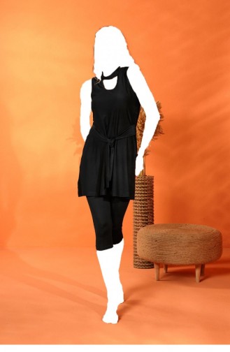 Black Modest Swimwear 2434