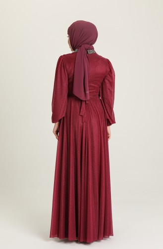 Dark Plum Hijab Evening Dress 5501-22