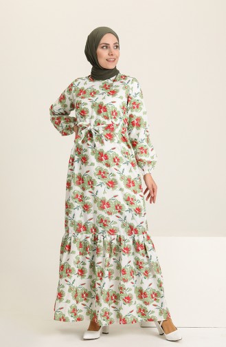 Khaki Hijab Dress 0125A-01
