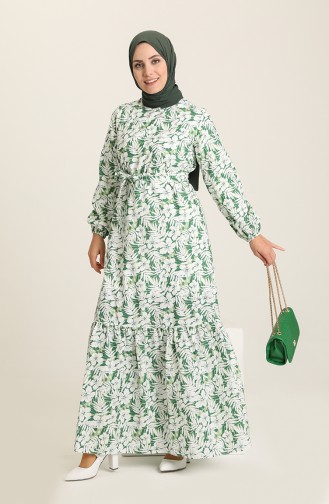 Khaki Hijab Dress 0125B-01