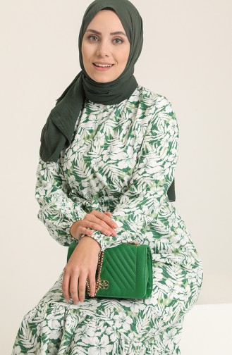 Khaki Hijab Dress 0125B-01