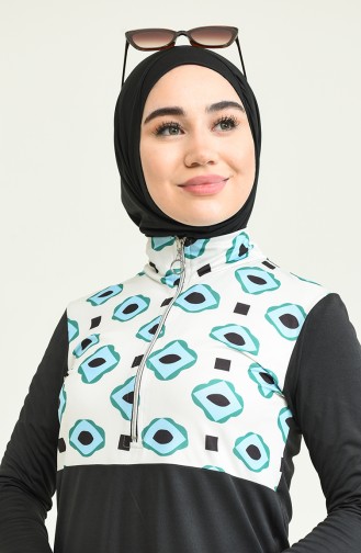 Maillot de Bain Hijab Noir 2214-01