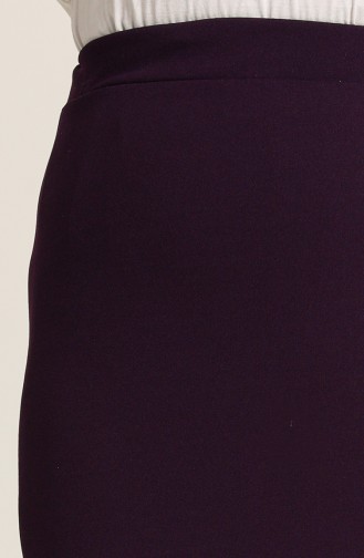Elastic Waist Pencil Skirt 1033-06 Purple 1033-06