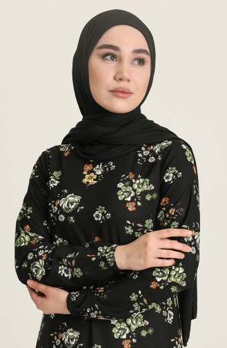Schwarz Hijab Kleider 1775-02