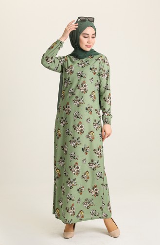 Green Almond Hijab Dress 1775-04