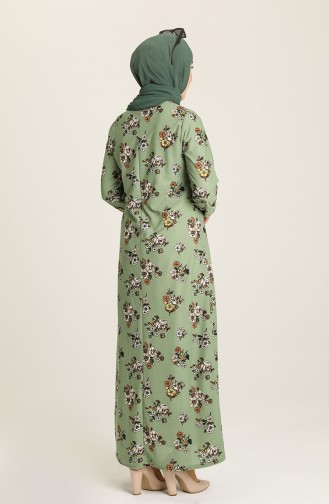 Green Almond Hijab Dress 1775-04