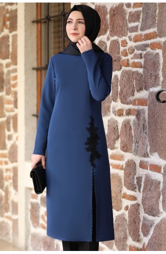 Hera Tunik Pantolon İkili Tesettür Takım ELB1002-03 Petrol