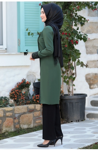 Asya Tunik Pantolon İkili Tesettür Takım RBS1002-02 Haki