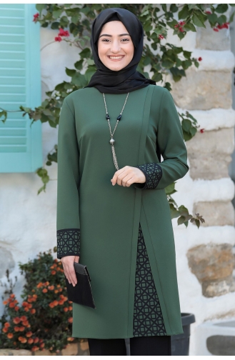 Asya Tunik Pantolon İkili Tesettür Takım RBS1002-02 Haki