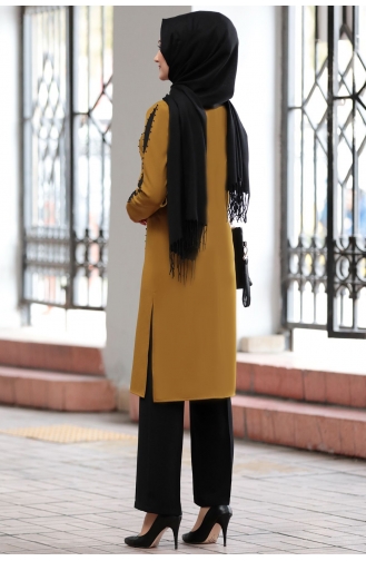 Elif Tunik Pantolon İkili Tesettür Takım RBS1006-05 Yağ Yeşili