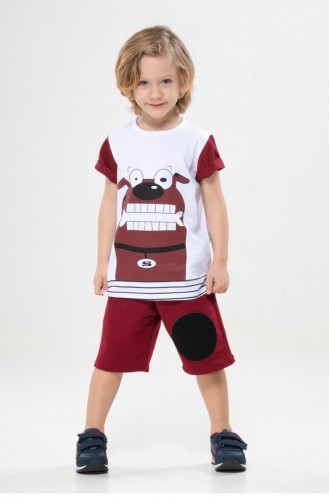 Claret Red Children’s Clothing 067.Bordo-Beyaz