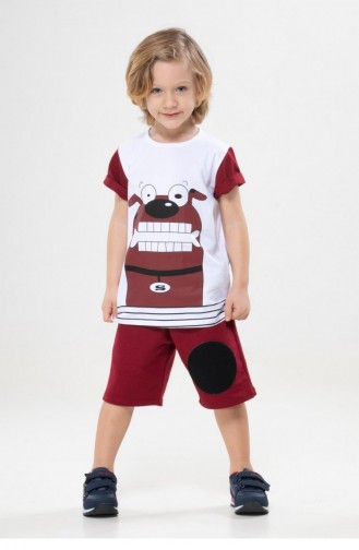 Claret red Kinderkleding 067.Bordo-Beyaz