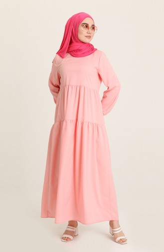 Light Pink Hijab Dress 1764-12
