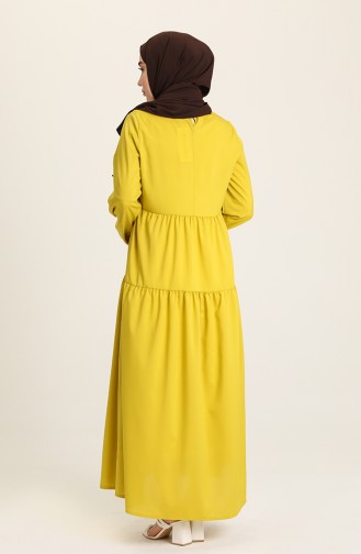 Oil Green Hijab Dress 1764-13