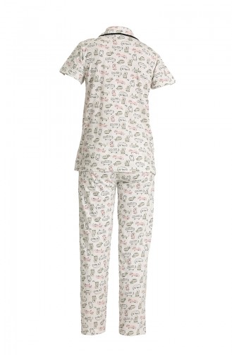 Naturfarbe Pyjama 2636.Ekru