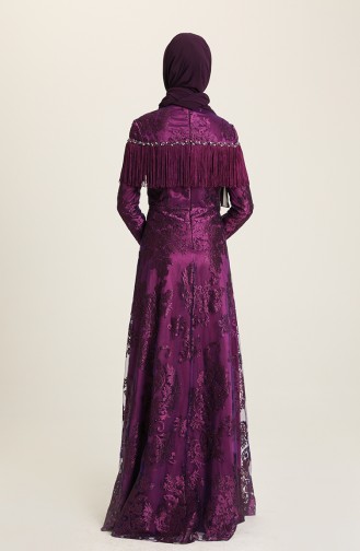 Robe de Soirée detaillé de Pierre 7176-01 Pourpre 7176-01