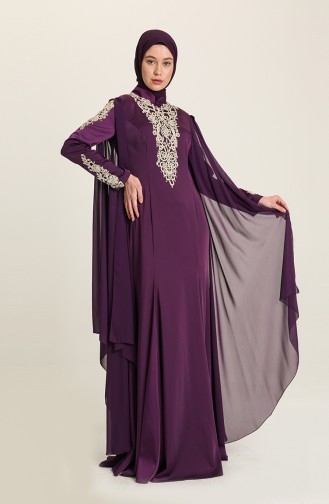 Purple İslamitische Avondjurk 8244-02