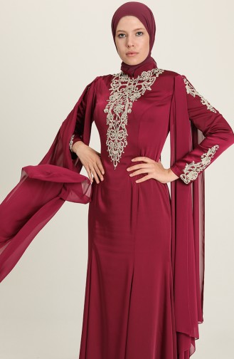 Robe de Soirée a Dentelle 8244-04 Plum 8244-04