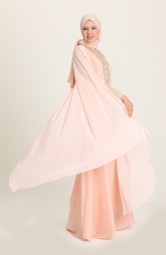 Guipure Evening Dress 8244-03 Salmon 8244-03