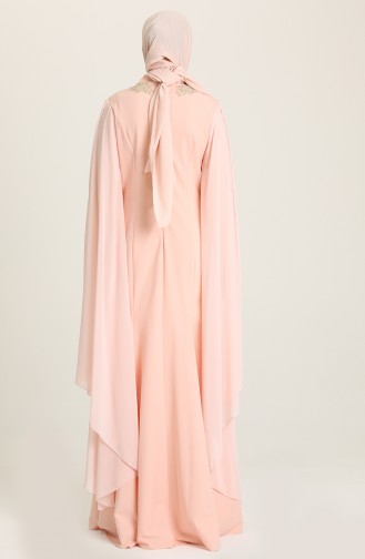 Lachsrosa Hijab-Abendkleider 8244-03