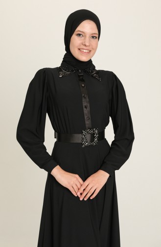 Schwarz Hijab-Abendkleider 61738-07