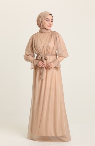 Beige Hijab-Abendkleider 5367-27