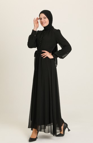 Schwarz Hijab-Abendkleider 5695-01