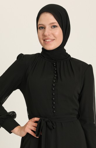 Schwarz Hijab-Abendkleider 5695-01