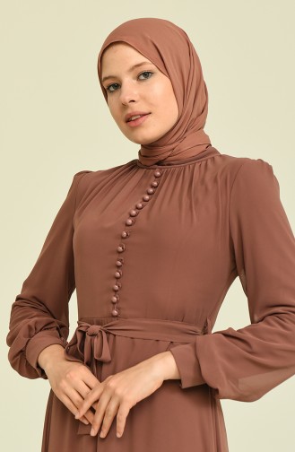 Habillé Hijab Couleur Brun 5695-04