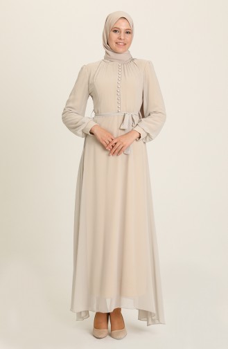 Beige Hijab-Abendkleider 5695-05