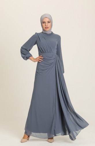 Anthrazit Hijab-Abendkleider 5711-01