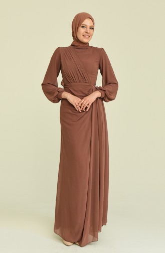 Braun Hijab-Abendkleider 5711-07