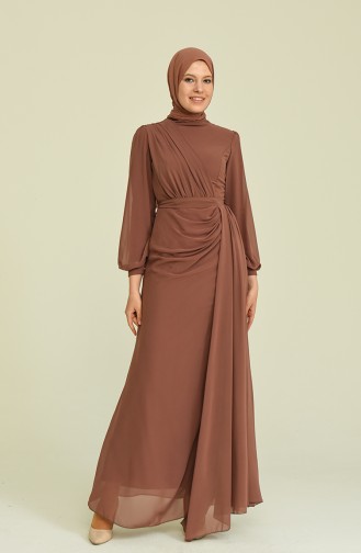 Braun Hijab-Abendkleider 5711-07