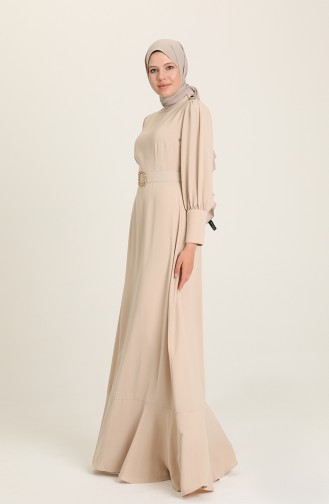 Beige Hijab-Abendkleider 61732-01