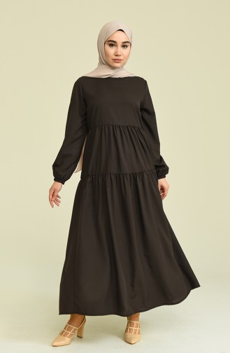 Brown Hijab Dress 1764-01
