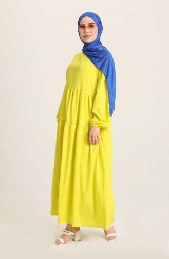 Yellow Hijab Dress 1764-04