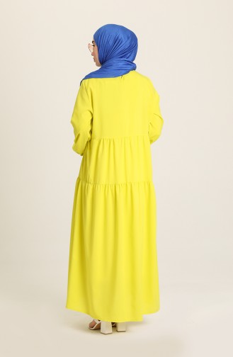 Gelb Hijab Kleider 1764-04