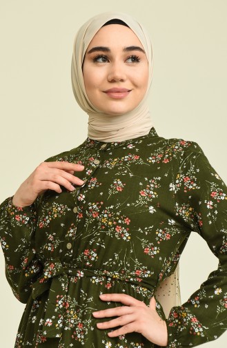 Khaki Hijab Kleider 5068-05