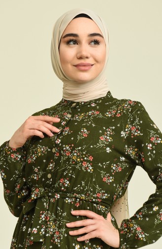 Khaki Hijab Dress 5068-05