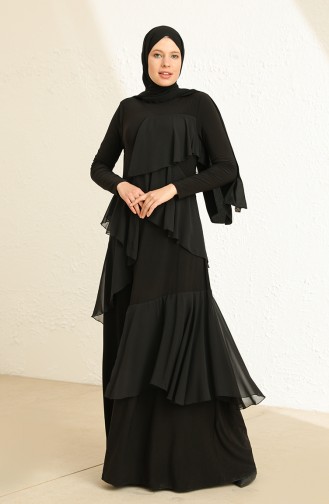 Weitgehendes Kleid  1026-01 Schwarz 1026-01