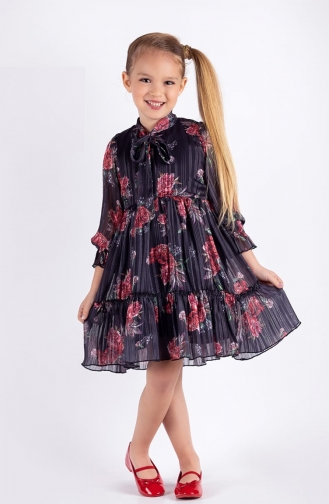 Navy Blue Children`s Dress 1183P-01