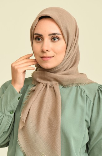 Elmina Keten Gorunumlu Esarp 0932-149 Vizon