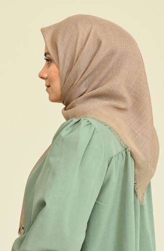 Elmina Keten Gorunumlu Esarp 0932-149 Vizon