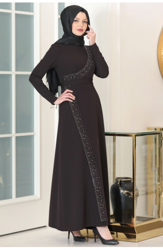 Black Hijab Evening Dress 1028-06