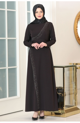 Black Hijab Evening Dress 1028-06