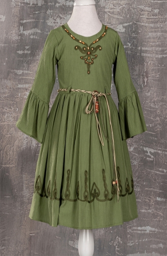Robe Enfant Vert 1841UK-04