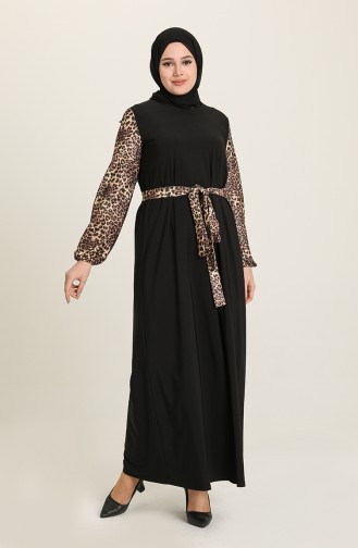 Schwarz Hijab Kleider 80131B-01